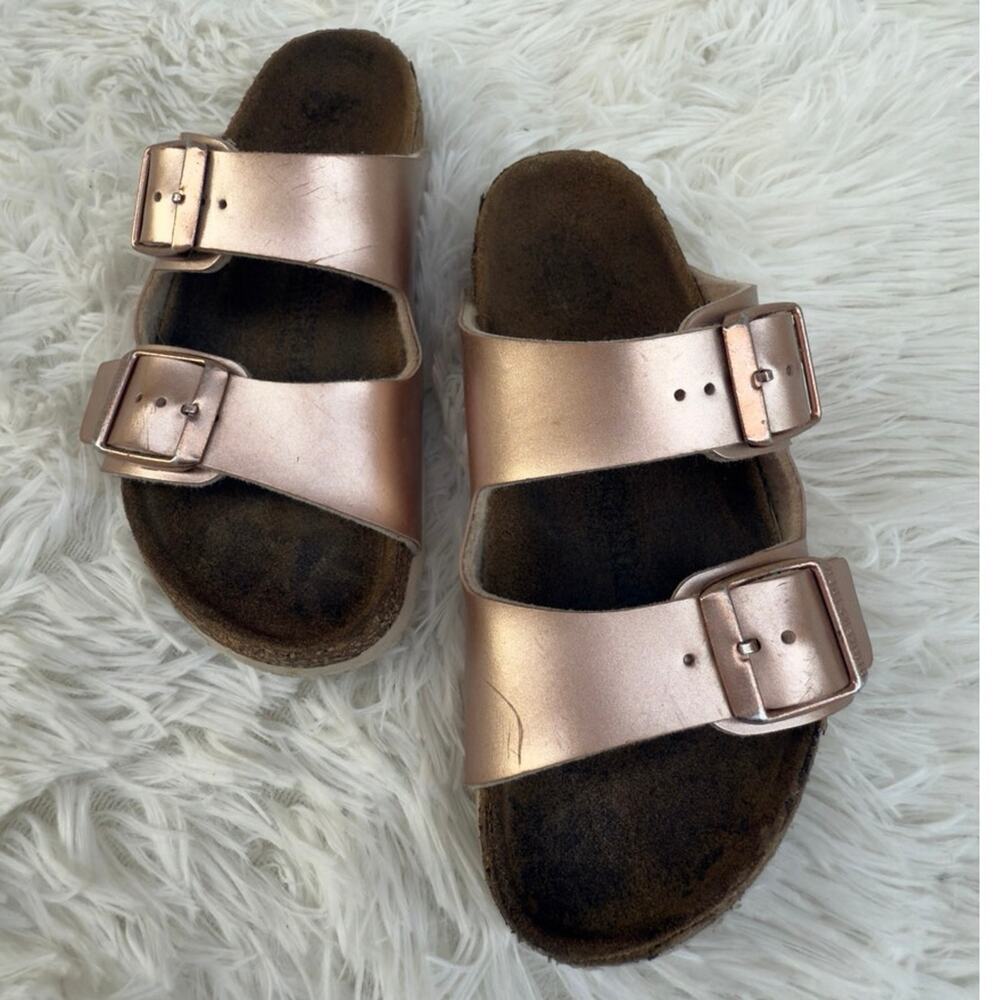 Birkenstock  Kids Sandals Rose Gold Arizona Copper Metallic EU 29 US Kids 11 - Picture 12 of 13